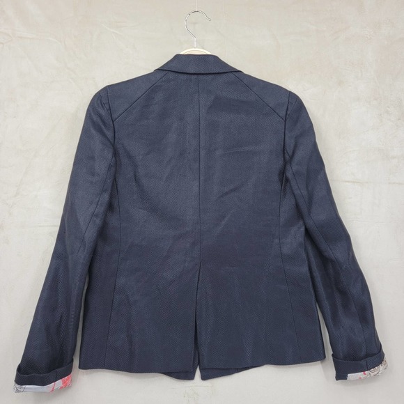 Gary Graham Women's Size 2 Blazer Gray Long Sleeve Linen One Button Lined - Picture 9 of 12